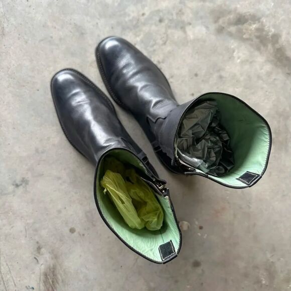 Vintage LeeKee Kowloon Pebbled Leather Boots Size 10-10.5M
